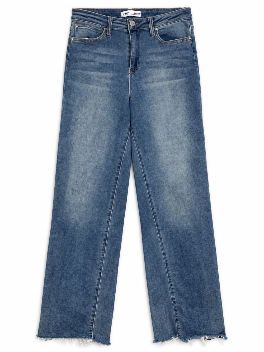 YMI Dixie Fit High Rise Wide Leg Raw Hem Jeans Size 13/31
